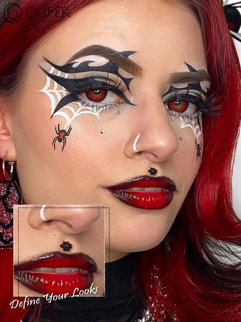 16G Lip Rings, 316L Stainless Steel Lip Piercing Jewelry, Internally Threaded Spider Labret Lip Jewelry, Helix Piercing Jewelry, Lip Rings for Women Men