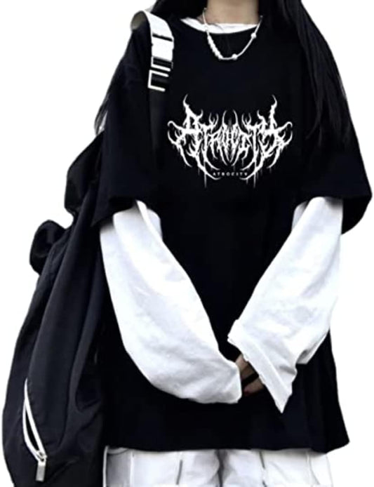 Two-Piece Goth Shirt – Long Sleeve Alt Top