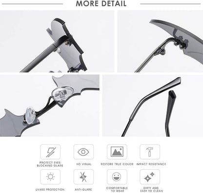 Rimless Bat Sunglasses – UV400