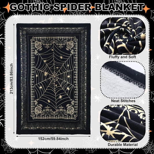 Victorian Spider Web Goth Throw Blanket