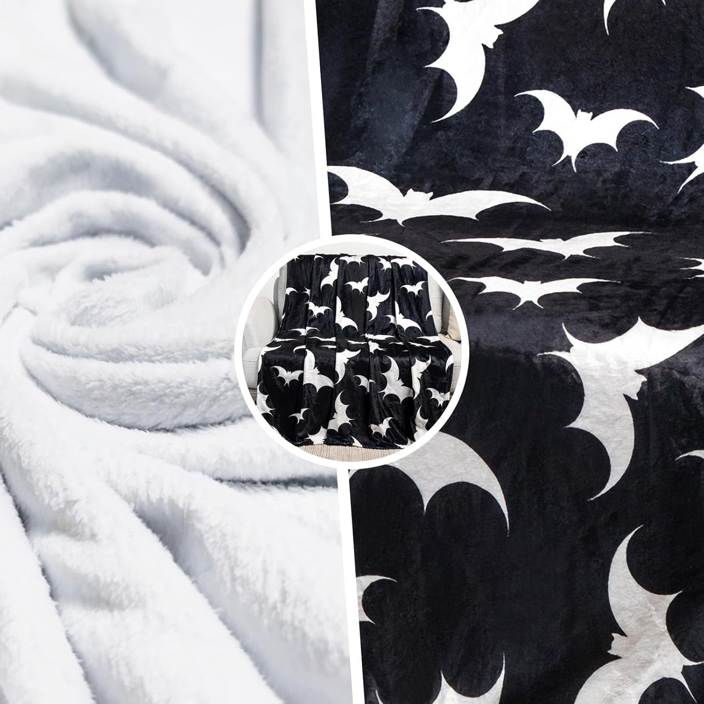 🦇 Gothic Bat Pattern Throw Blanket