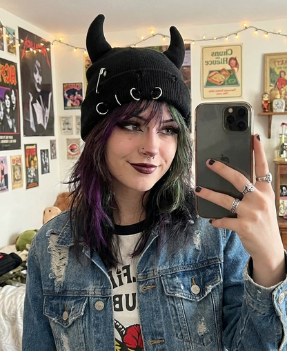 Gothic Devil Horn Beanie