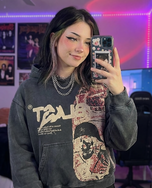 Gothic Skull Hoodie – Blast Print Shadow Black