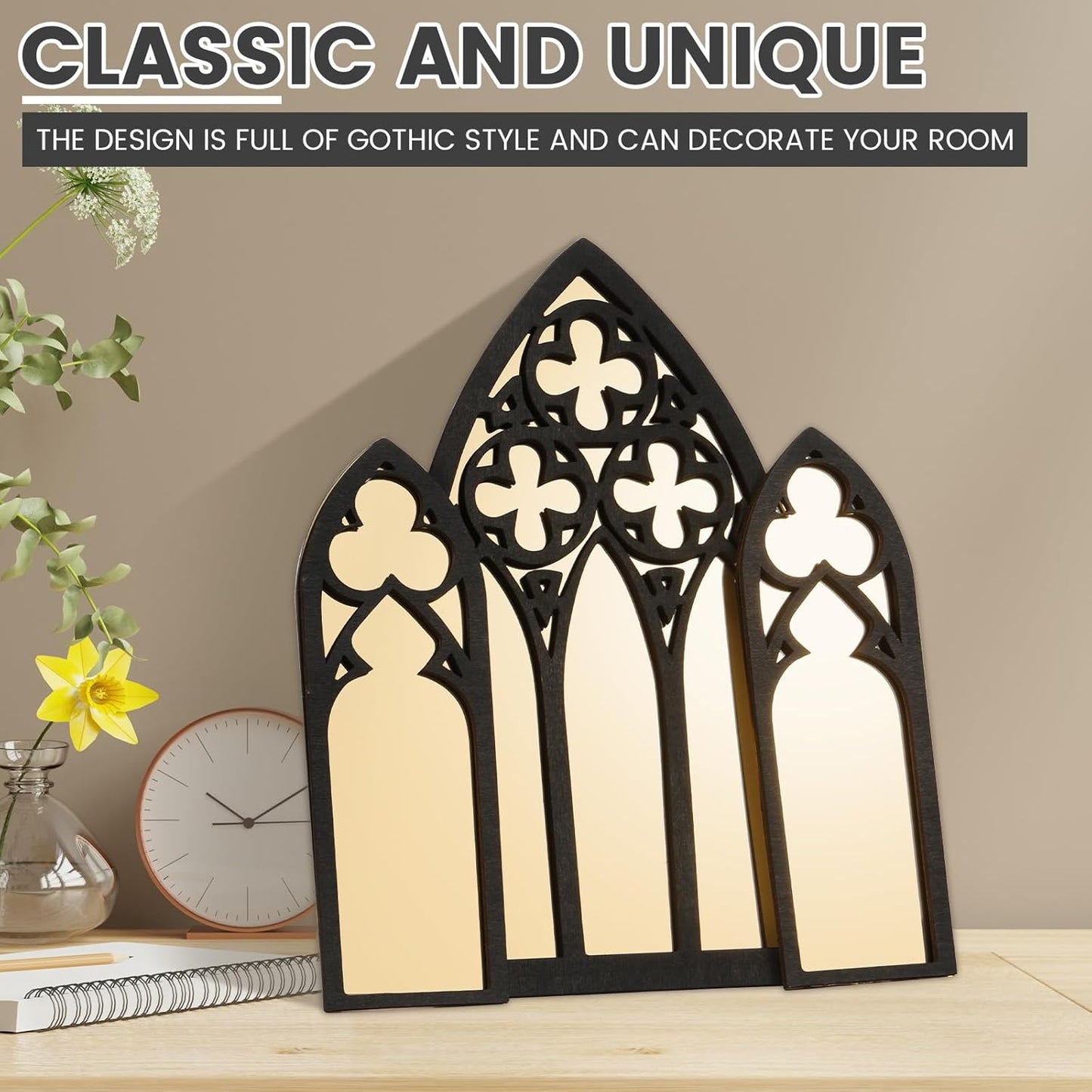 3-Pack Gothic Arched Wall Mirrors
