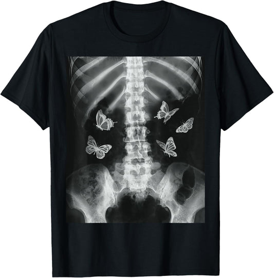 Egirl Skeleton Xray Butterfly Harajuku Y2K Dark Edgy Grunge T-Shirt