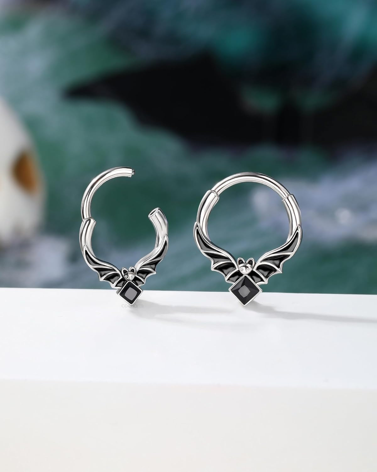 Halloween Septum Rings 16G Bat Septum Jewelry Dainty Helix Daith Earrings for Women Stainless Steel Helix Daith Piercing Jewelry