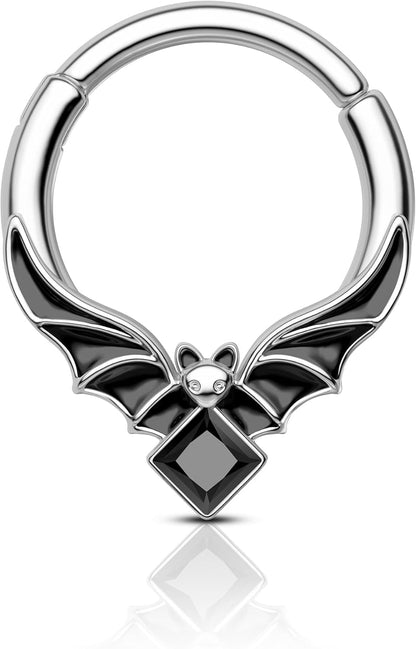 Noctura Bat Septum Ring 16G – Stainless Steel Jewelry