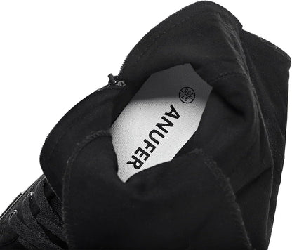 Long Rivet Knee High Canvas Boots Punk Style for Women & Girls