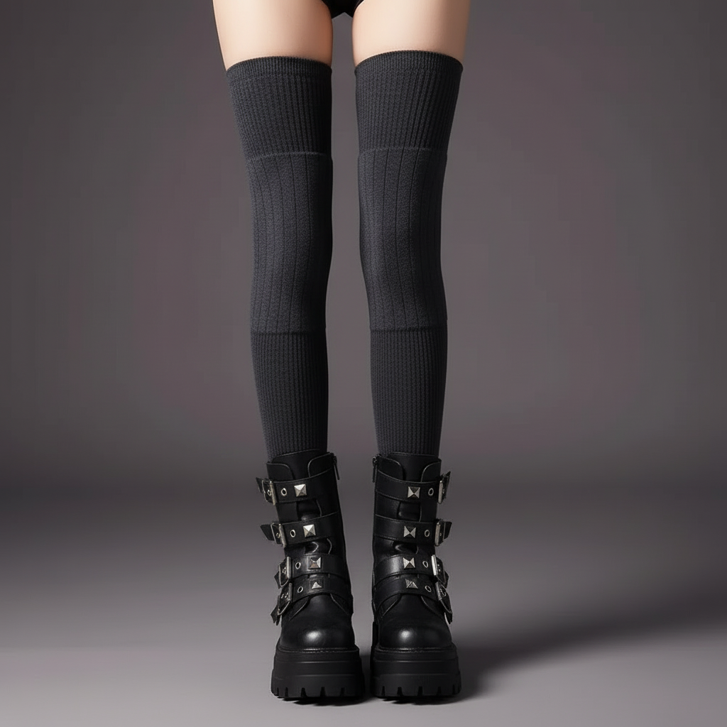 Thick Cashmere Knee Warmers – Gothic Thermal Leg Sleeves