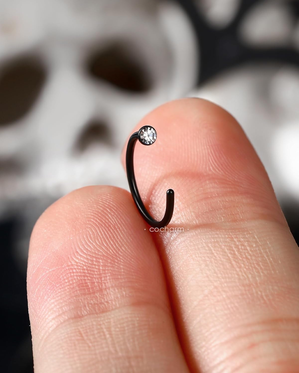 Black Halloween Nose Rings 20G Bat Nose Hoop Nose Ring Detailed Dangle Spider Nose Hoop 8Mm Hoop Nose Piercing 20 Gauge Nose Jewelry