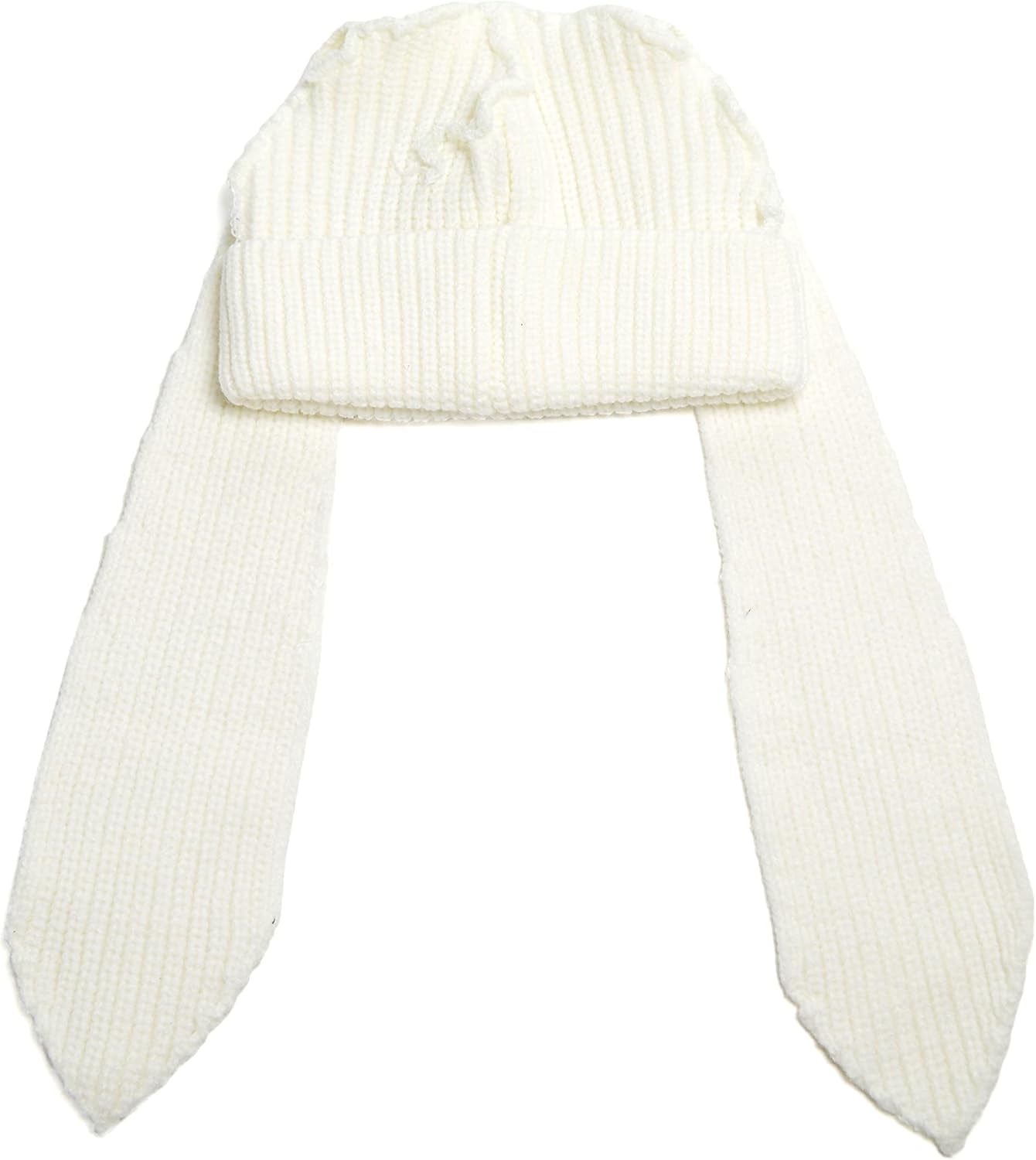 Knit Beanie Hats Cute Bunny Long Ears Funny Hat Fluffy Winter Cap Warm Knit Rabbit Crochet Skull Cap Outdoor Slouchy Hat