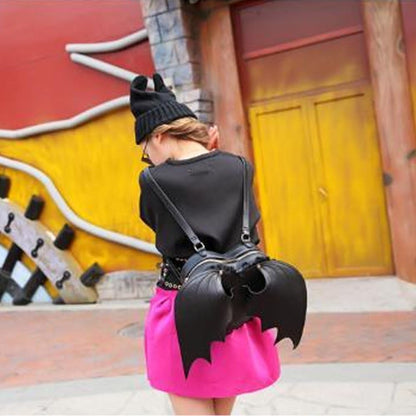 Black Bat Heart Wings Backpack