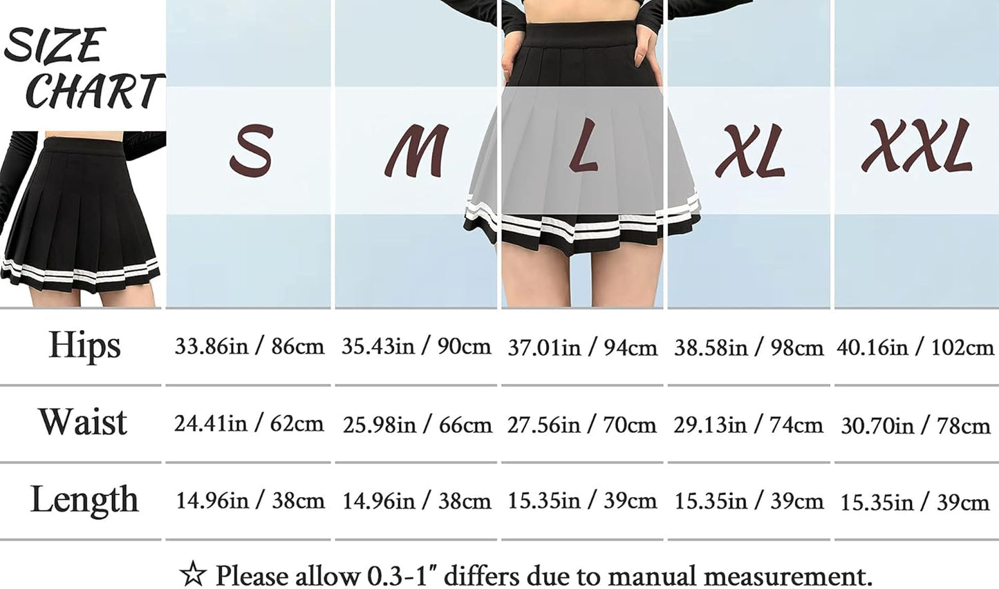 Womens Black Mini Pleated Skirts Goth High Waist a Line Punk Skirt School Uniform Short Skirts with Belt Noctura