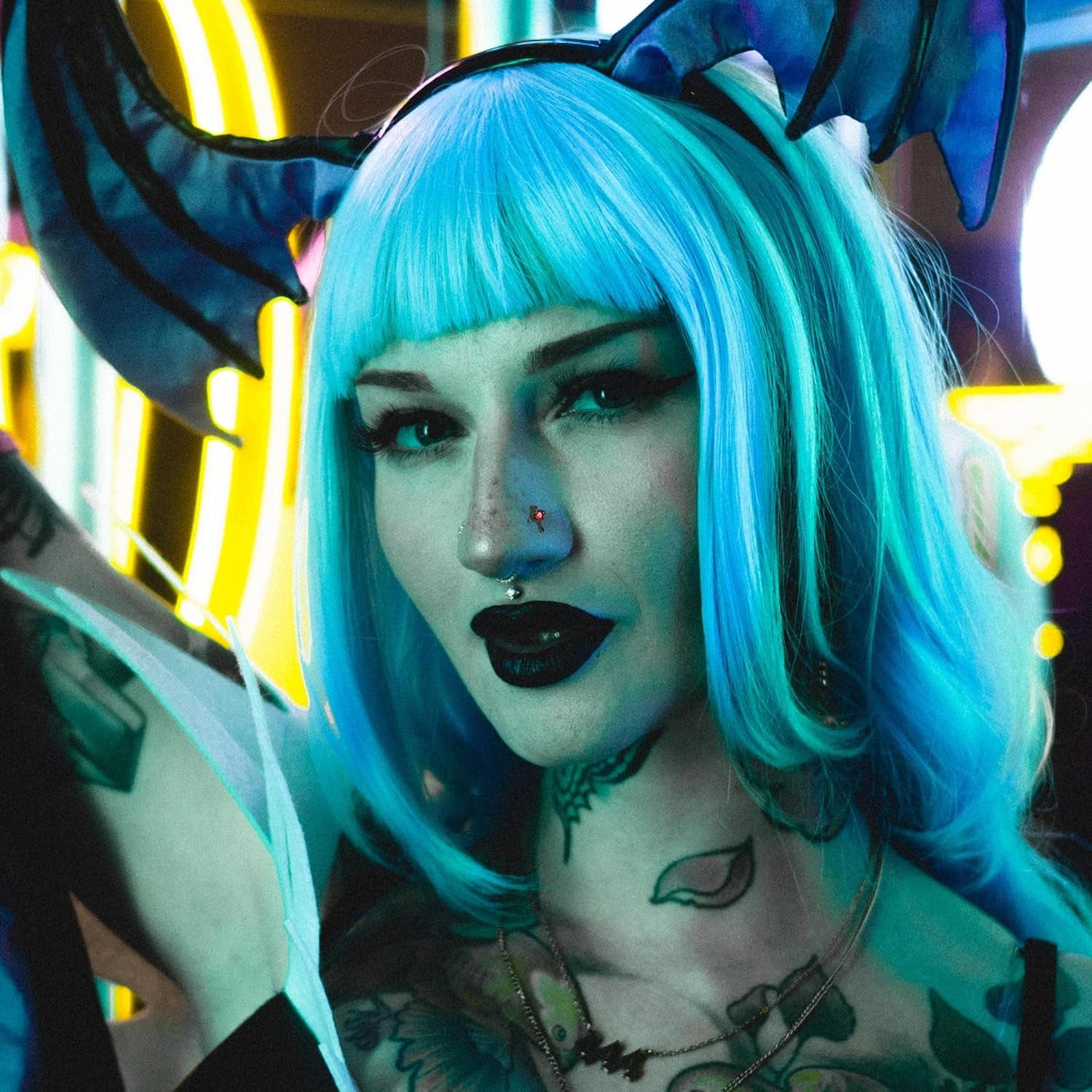 12Pcs 20G Stainless Steel Black Gothic Nose Rings Studs - Halloween Spider Bat Skull L Shaped Piercing Jewelry