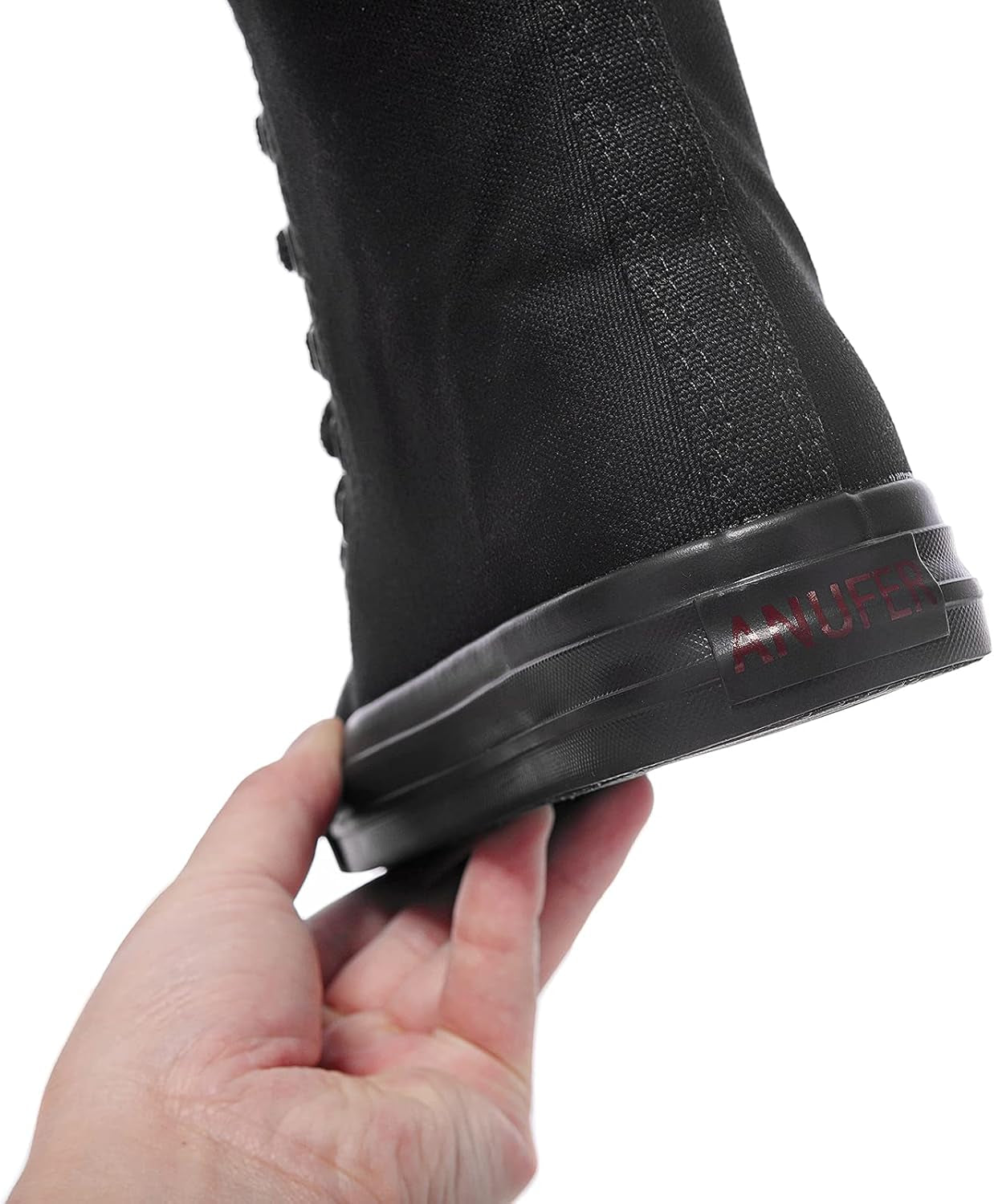 Midnight Riot Canvas Knee Boots – Lace-Up Zip High-Top