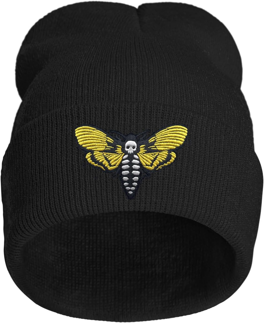 Cute Frog Skeleton Embroidered Beanie Knit Hat for Men Women, Halloween Goth Graphic Winter Black Skull Cap