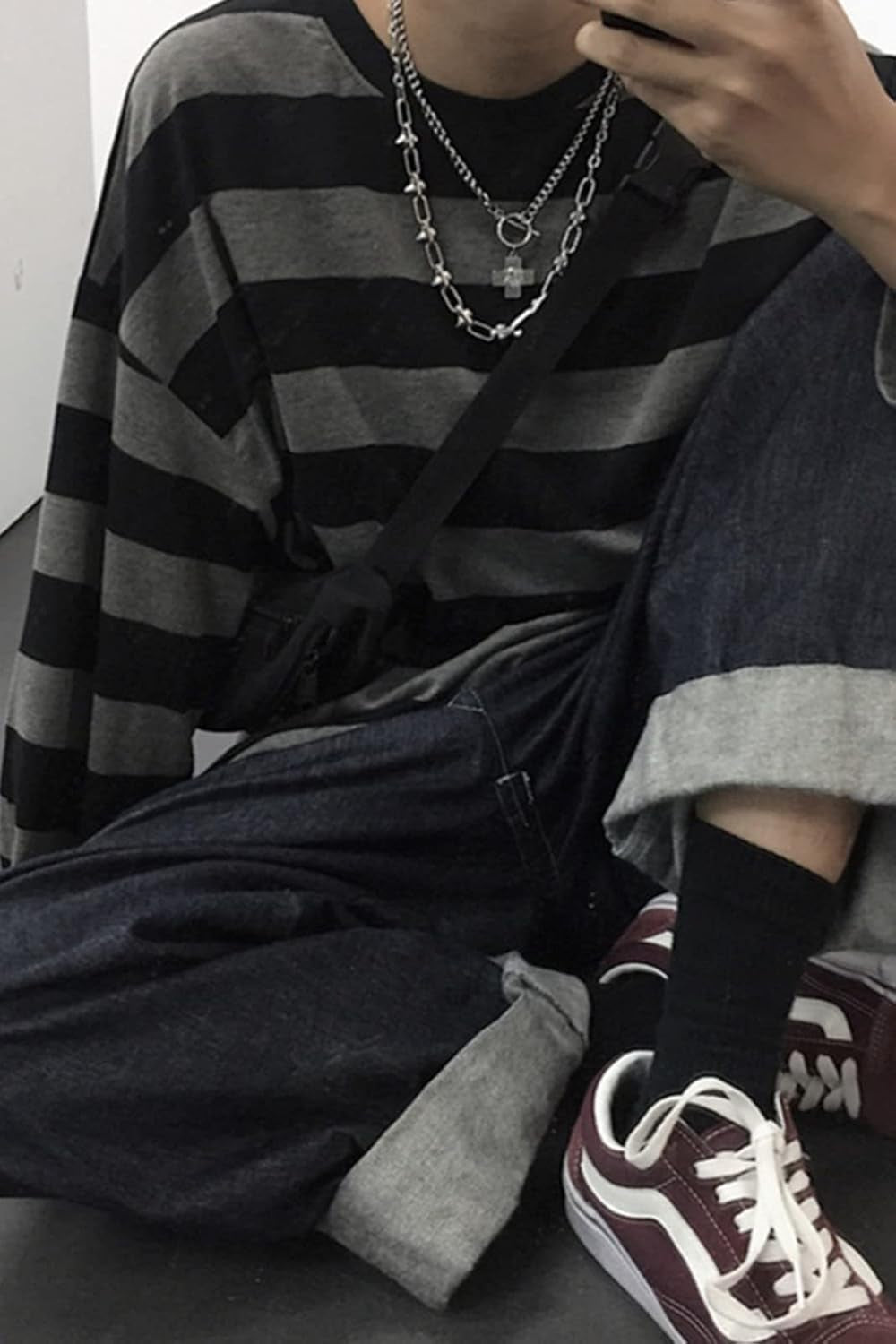 Harajuku Oversized Stripe Tee – Casual Crewneck