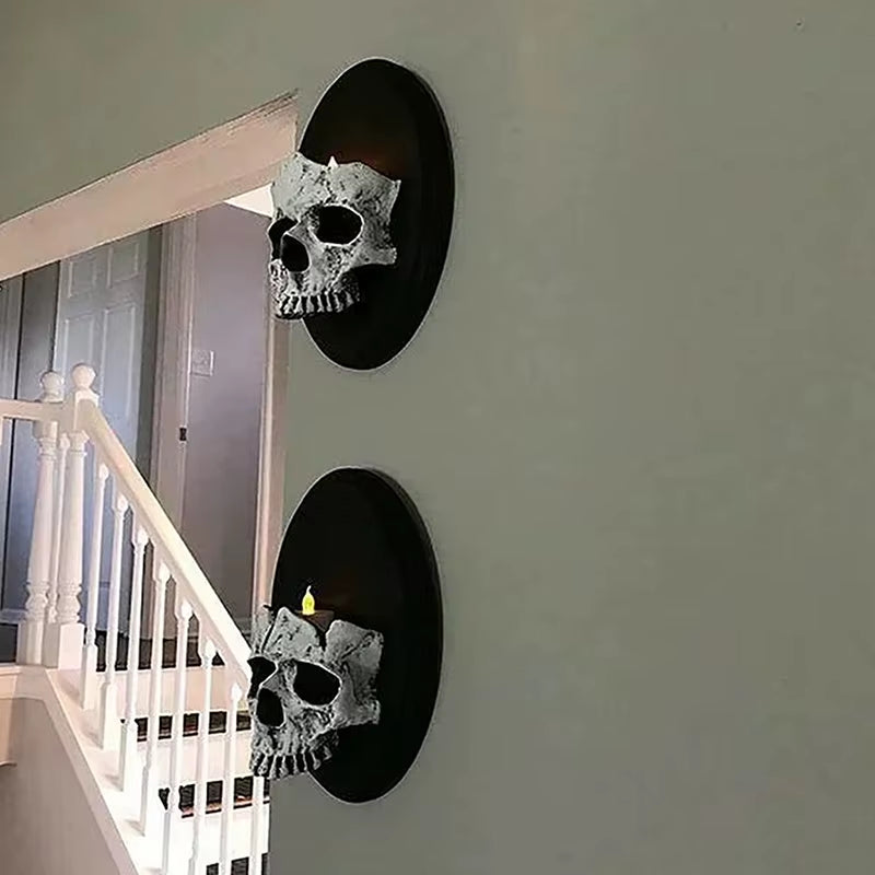 Skull Candle Wall Holder – Gothic Skeleton Candlestick Decor