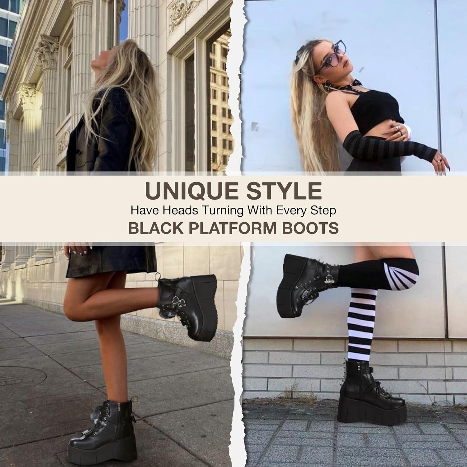 Heartstruck Ribbon Platform Boots – Goth Rave Ankle