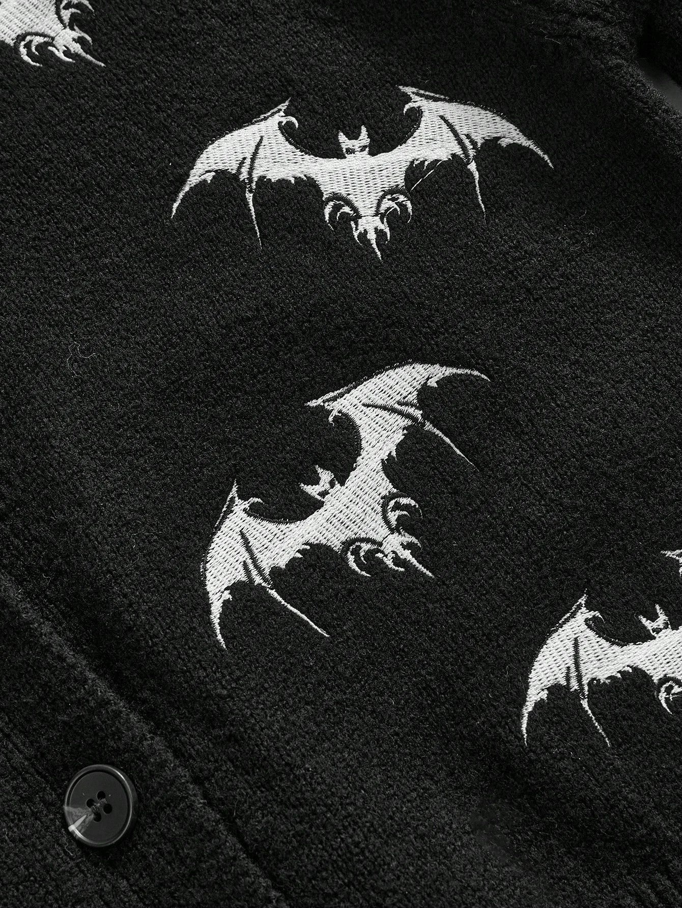 Bat Embroidery Knit Cardigan – ROMWE Goth