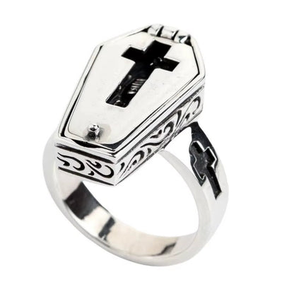 Gothic Coffin Skull Ring - Noctura