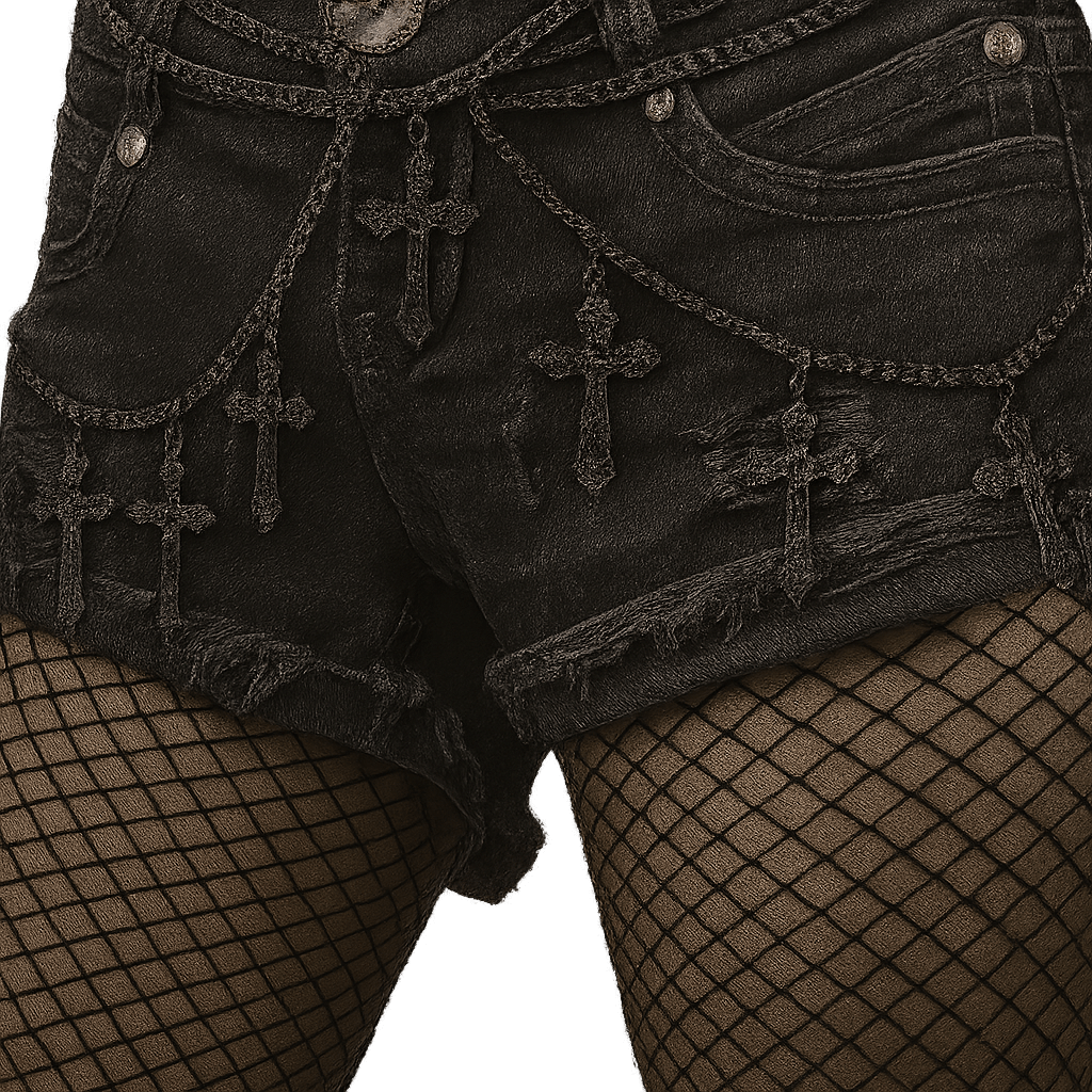 Gothic Cross Waist Chain Belt - Noctura