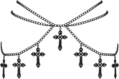 Gothic Cross Waist Chain Belt - Noctura