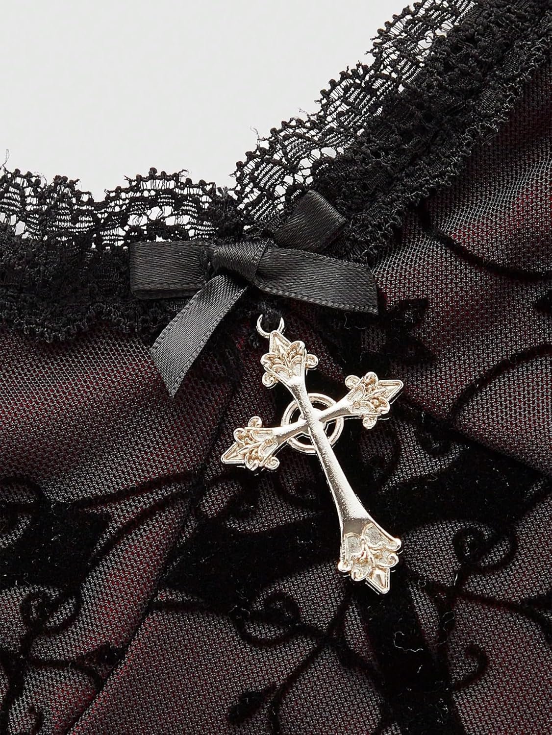 Lace Goth Crop Top – Witchy Grunge Cami - Noctura