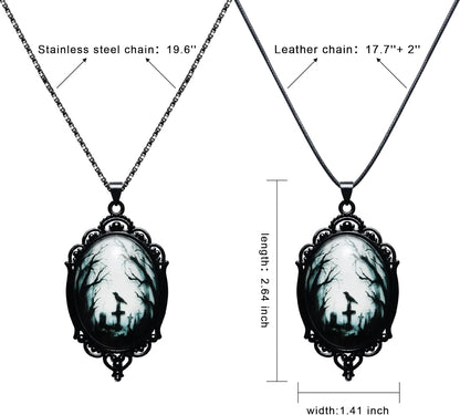 Noctura Gothic Raven Locket Necklace - Halloween - Noctura