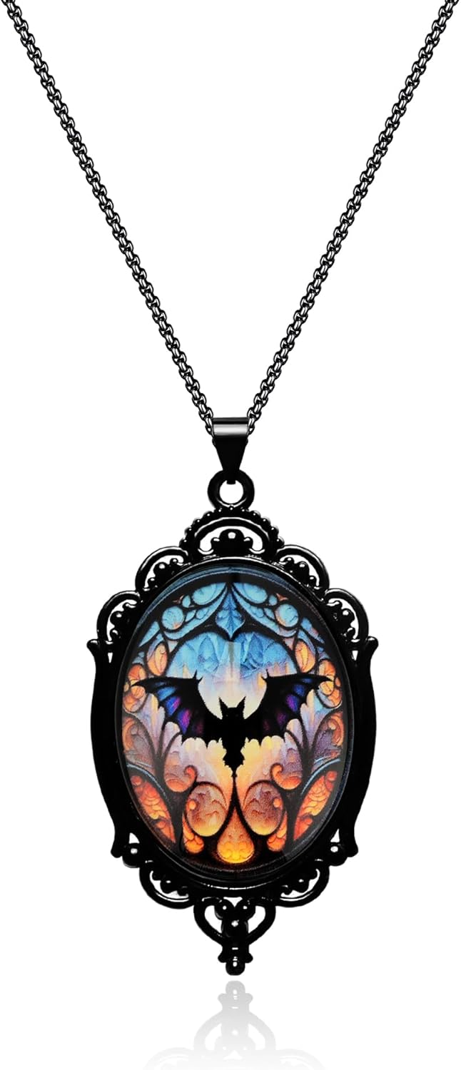 Noctura Gothic Raven Locket Necklace - Halloween - Noctura