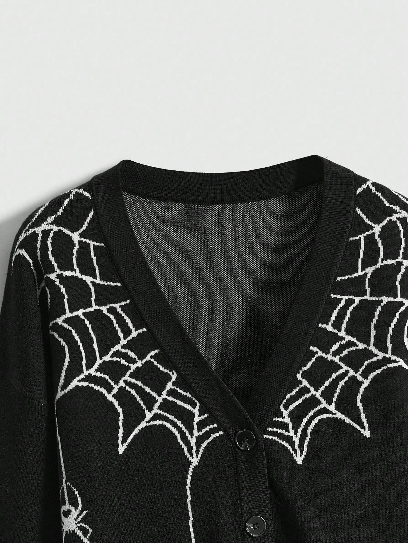 Spider Web Jacquard Cardigan - Noctura