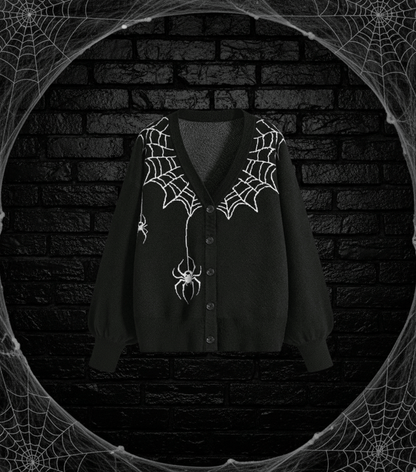 Spider Web Jacquard Cardigan - Noctura