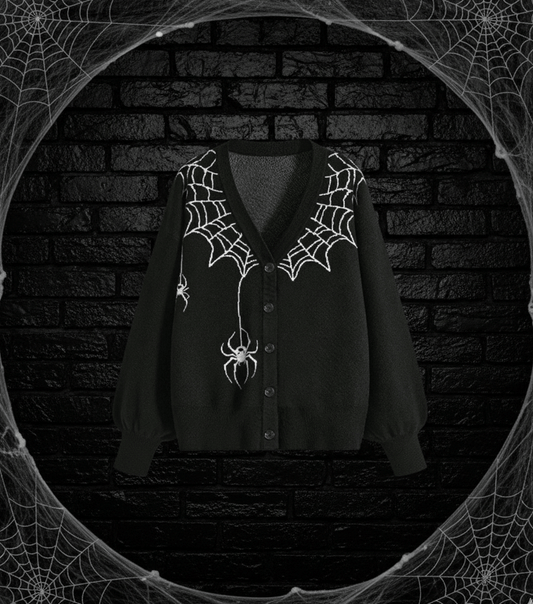 Spider Web Jacquard Cardigan - Noctura