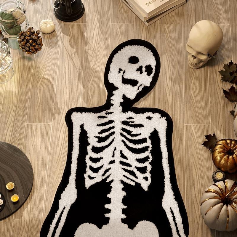 Spooky Skull Bath Rug – Gothic Lair Edition ☠️🖤 - Noctura