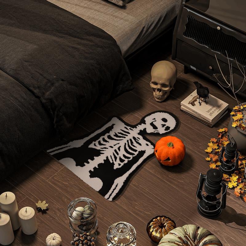 Spooky Skull Bath Rug – Gothic Lair Edition ☠️🖤 - Noctura