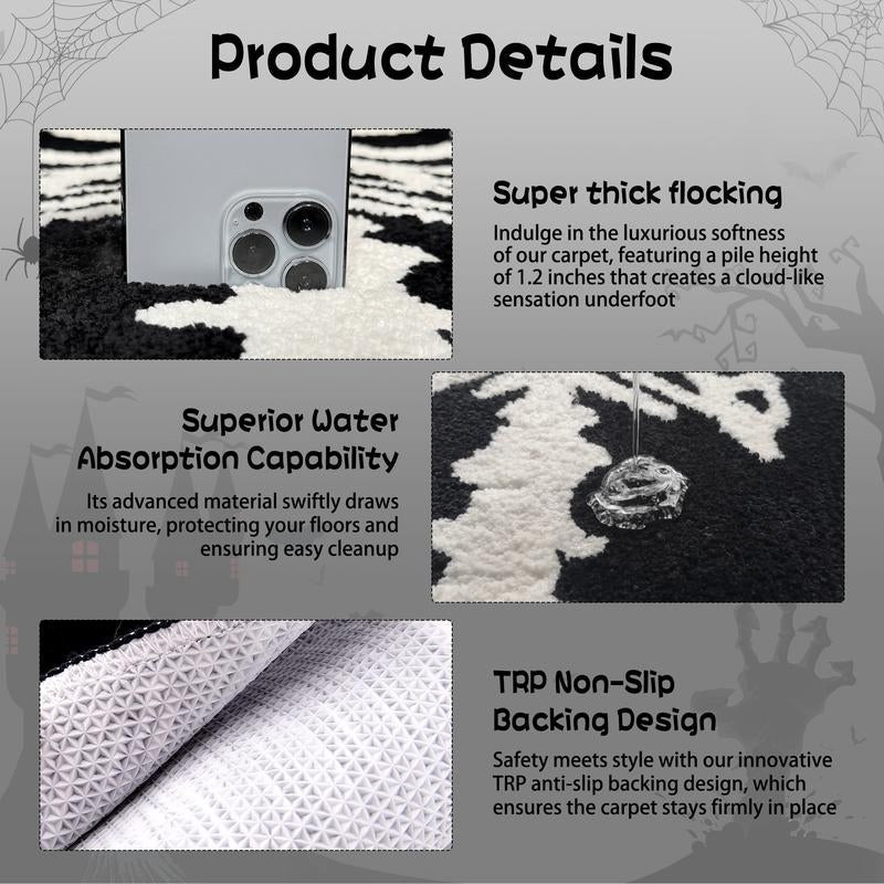 Spooky Skull Bath Rug – Gothic Lair Edition ☠️🖤 - Noctura