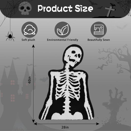 Spooky Skull Bath Rug – Gothic Lair Edition ☠️🖤 - Noctura